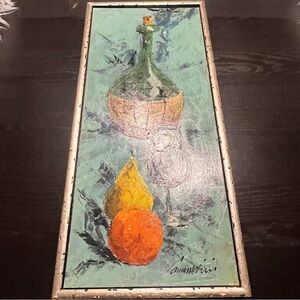 Vintage Still Life with Teal Background